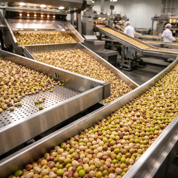 Pistachio processing and grading line for Turkish Antep pistachios
